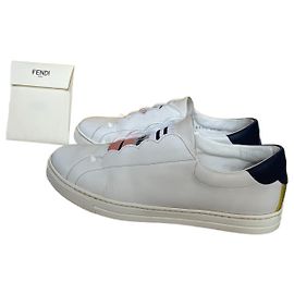 Fendi Leather Sneakers White White