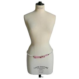 CHANEL Cinto de pérolas e couro rosa T95 em bom estado Rosa
