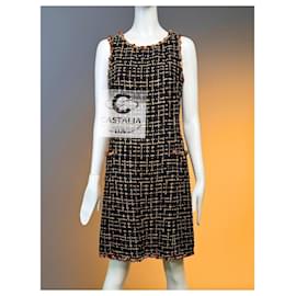 Chanel-14K$ Paris / Saint-Tropez Ribbon Tweed Dress 36 FR-Black
