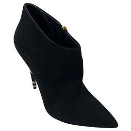 Botinhas de camurça com salto zebra em pelo de bezerro preto Giuseppe Zanotti Preto