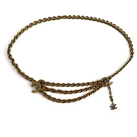 Chanel CC Metal Thin Belt 85 Gold Golden