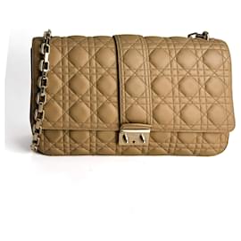 Dior-Miss Dior Promenade Large Cannage Lambskin Leather Flap Shoulder Bag Beige-Beige