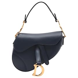 Dior-Saddle Mini Ultrasmooth Calfskin Leather Saddle Handbag No Strap Navy-Navy blue