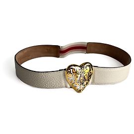 Gucci Cinturón ancho de cuero Hysteria 80/32 blanco Blanco