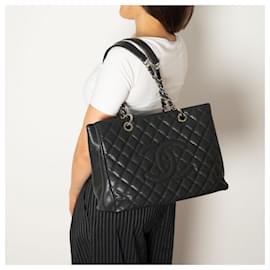 Chanel-Sac shopper en cuir caviar matelassé GST noir-Noir