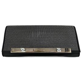 Saint Laurent Clutch in pelle con rivetti nera Nero
