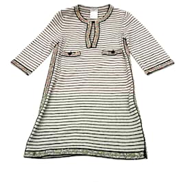 Chanel-Mini Cashmere Dress It 34 Black & White-Other
