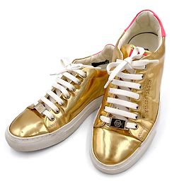 Philipp Plein Baskets en cuir 38 Or Doré