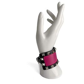 Valentino Garavani Pulseira de couro Rockstud bicolor Multicor