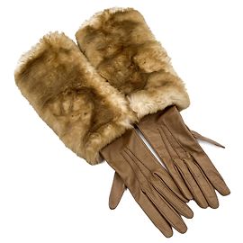 Prada Leder und Fell beige Beige