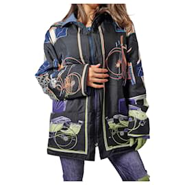 Hermès-Reversible Jacket Silk Ready to Wear Navy-Navy blue