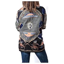 Hermès-Reversible Jacket Silk Ready to Wear Navy-Navy blue