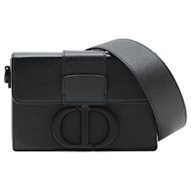 Dior-30 Montaigne Box Leather 3-Ways Crossbody Black-Black