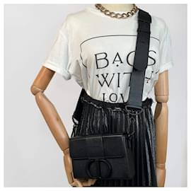 Dior-30 Montaigne Box Leather 3-Ways Crossbody Black-Black