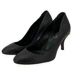 Gucci Horsebit GG Leather Pump 40 Black Black