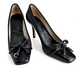 Dior-Leather Pump 38 1/2 Black-Black