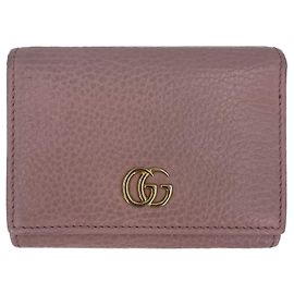 Gucci Portafoglio in pelle GG Marmont a busta rosa Rosa