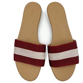Bally Fibres textiles rayées et sandales en cuir 40 bicolores Multicolore