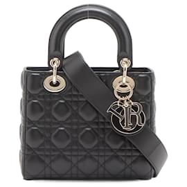 Dior-Lady Dior Small My ABCDior Cannage Lambskin Leather 2-Ways Tote Bag Black-Black