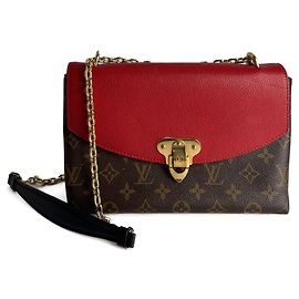 Louis Vuitton Saint Placide Bolsa transversal de couro com aba Monograma Vermelho