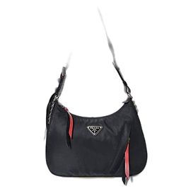 PRADA Borsa Hobo New Vela in Nylon Studded Nera Nero