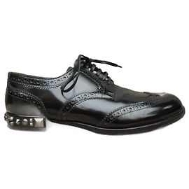 Dolce & Gabbana Derbies Black Patent Leather 37.5 IT Black