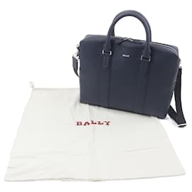 Bally-Bally DAYRE.O 2way Leather Briefcase-Blue