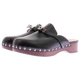 Hermès Schwarze Clogs "Carlotta" Schwarz