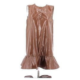 Baum und Pferdgarten Vinylkleid Braun