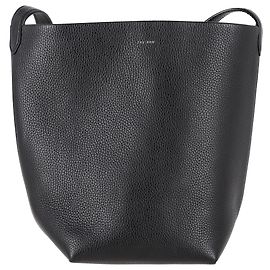 A bolsa tote Medium Bucket em couro preto da The Row Preto