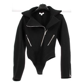Alaïa Schwarzer Wollbody Schwarz