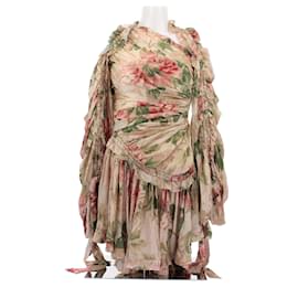 Zimmermann-Robe en soie fleurie-Camel