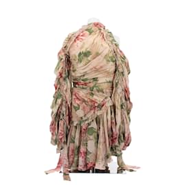 Zimmermann-Robe en soie fleurie-Camel