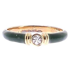 Autre Marque Bague en émail vert "Kiki" Doré