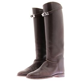 Hermès Botas marrons "Jumping" Marrom