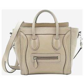 Céline Bolsa de mão 2 em 1 em couro de bezerro Nano Luggage Outro