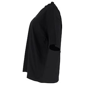 Balenciaga-Camiseta de ajuste médio com logo Balenciaga em algodão preto-Preto