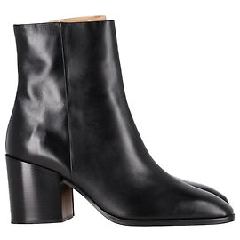 Bottines à talon bloc Leandra Aeyde en cuir noir Noir
