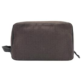Hermès-Pochette en coton Hermes Globetrotter-Marron