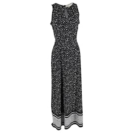 Michael Kors- Michael Kors Printed Maxi Dress in Black Polyester-Black