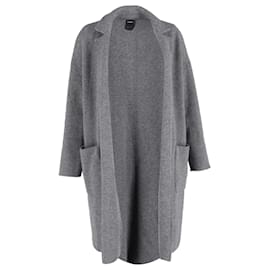 Max Mara- Max Mara Knitted Open Cardigan with Pockets in Grey Wool-Grey