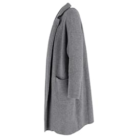 Max Mara- Max Mara Knitted Open Cardigan with Pockets in Grey Wool-Grey