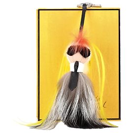 Fendi Karlito Bag Charm in Multicolor Fur Multiple colors