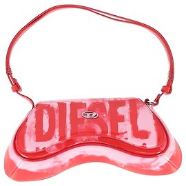 Diesel Play Flap Shoulder Bag in Red Polyurethane Red