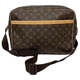 Louis Vuitton-Sac à épaule Reporter GM Monogram Louis Vuitton-Marron