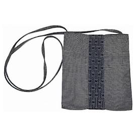 Hermès-Hermes Herline Canvas Shoulder Bag-Grey