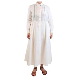 Loro Piana-White cotton midi shirt dress - size UK 12-White