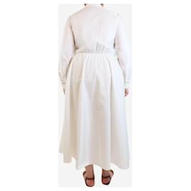 Loro Piana-White cotton midi shirt dress - size UK 12-White
