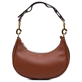 Céline Bolsa de Ombro Ava em Couro Marrom Celine Marrom