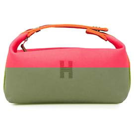 Hermès-Hermès Pink Small Canvas Bride A Brac-Pink,Other,Dark red